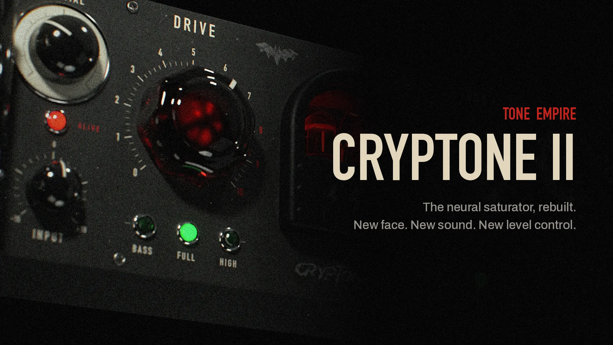 Cryptone 2 hardware-style render, valves glowing red